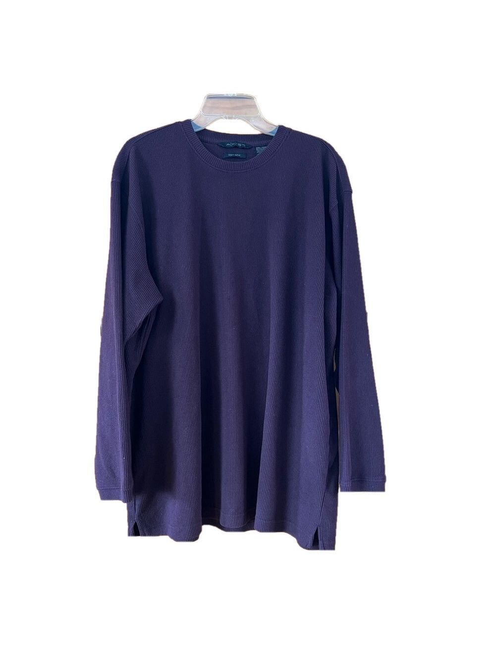 Axist Ribbed Burgundy Long Sleeve Crewneck Shirt XXL